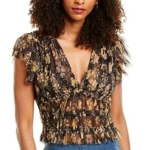 Free People Making Me Smile Top Night Combo size Small